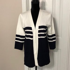 White/Navy “fourtelle” Cardigan - Size M
